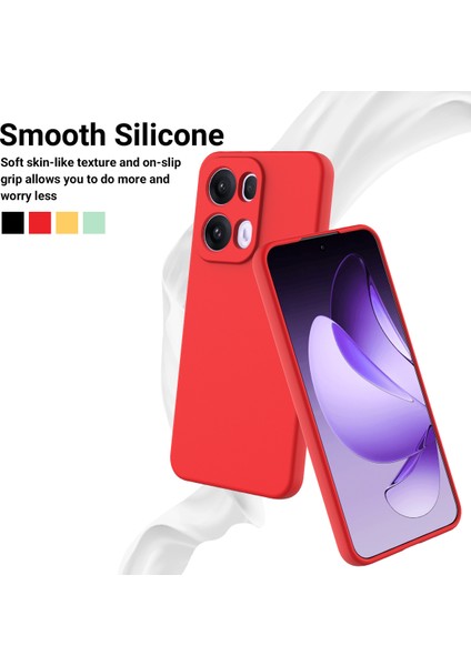 Oppo RENO13 Pro 5g Sıvı Silikon Kılıf Telefon Arka Kapağı El Kayışı Ile-Kırmızı (Yurt Dışından) modelleri