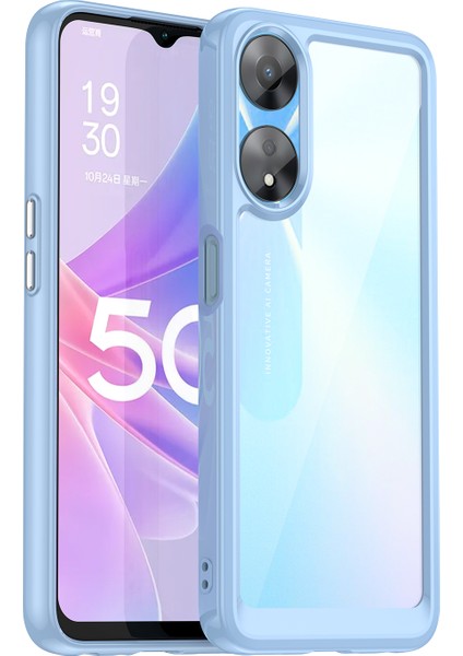 Oppo A58 5g Için Cep Telefonu Kabuğu, Toz Önleyici Tpu + Akrilik Telefon Kılıfı Koruyucu Kapak-Mavi (Yurt Dışından)