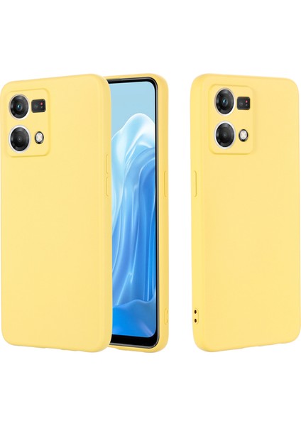 Oppo Reno8 4g Sıvı Silikon Telefon Kılıfı Yumuşak Astarlı Düşmeye Dayanıklı Kılıf Kayışlı-Sarı (Yurt Dışından) fiyatları