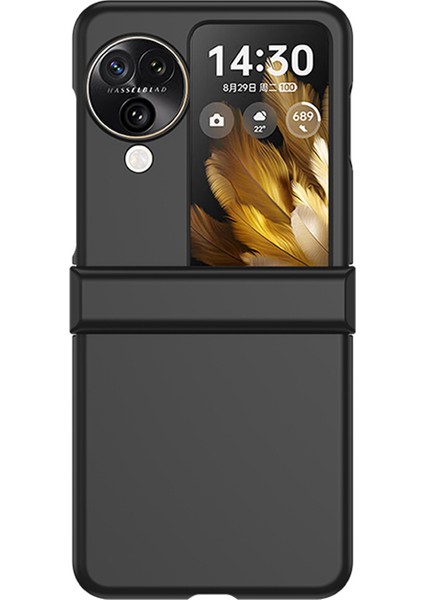 Oppo Find N3 Flip 5g Menteşe Koruma Pc Telefon Kılıfı Cilt Dokunma Çizilmez Kapak-Siyah (Yurt Dışından)