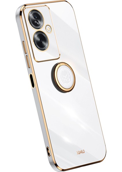 Xınlı Oppo A2 5G/A79 5g Yumuşak Tpu Kılıf Galvanik Teknoloji Kickstand Kapak-Beyaz (Yurt Dışından)