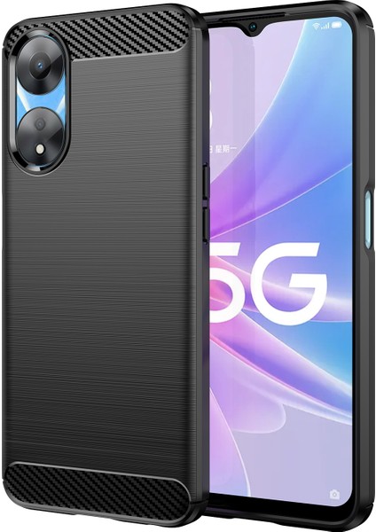 Oppo A78 5G/A58 5G/A58X 5g Için Tpu Kılıf, Fırçalanmış Karbon Fiber Doku Cep Telefonu Kılıfı-Siyah (Yurt Dışından)