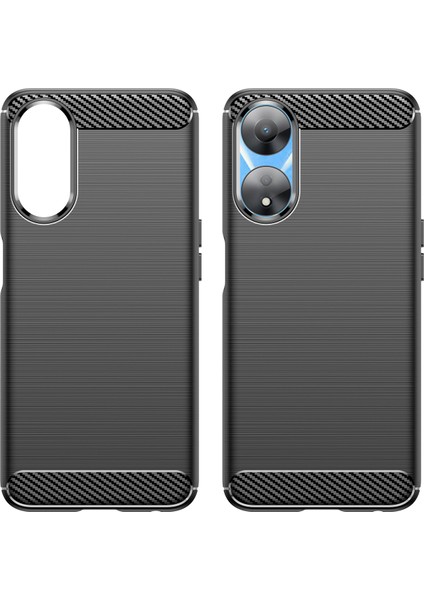 Oppo A78 5G/A58 5G/A58X 5g Için Tpu Kılıf, Fırçalanmış Karbon Fiber Doku Cep Telefonu Kılıfı-Siyah (Yurt Dışından) modelleri