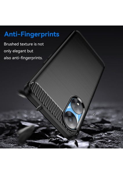 Oppo A78 5G/A58 5G/A58X 5g Için Tpu Kılıf, Fırçalanmış Karbon Fiber Doku Cep Telefonu Kılıfı-Siyah (Yurt Dışından) fırsatları