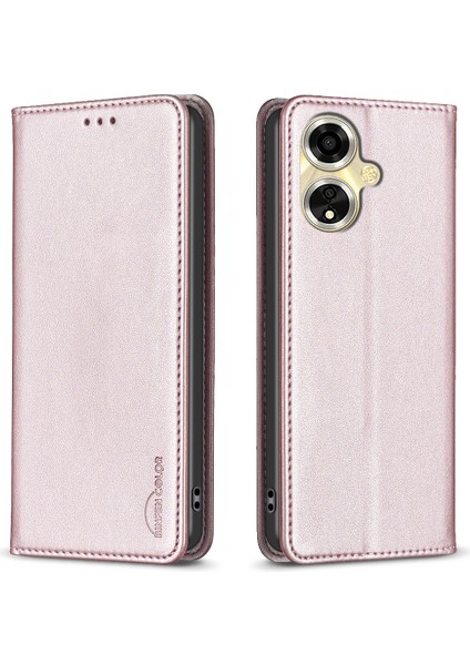 Bınfen Color BF18 Oppo A59 5g Kapak Manyetik Kapatma Kart Yuvaları Telefon Kılıfı-Gül Altını (Yurt Dışından)