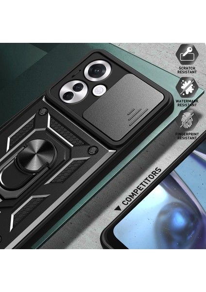 Oppo RENO11 F 5g Kılıf Kayar Kamera Kapağı Pc+Tpu Kickstand Telefon Koruyucu-Gül Altını (Yurt Dışından) modelleri