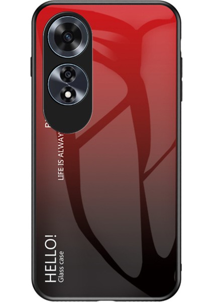 Oppo A60 4g Kılıf Temperli Cam + Pc + Tpu Telefon Kılıfı - Degrade Kırmızı Siyah (Yurt Dışından)