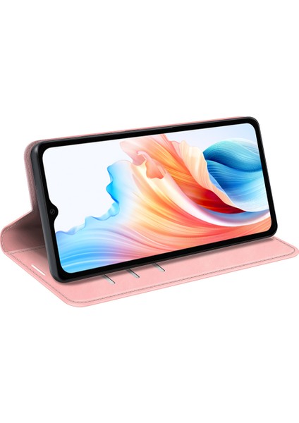 Oppo A38 4g Telefon Kılıfı Pu Deri Cüzdan Standı Düşmeye Karşı Cilt Dokunma Hissi Kapak-Pembe (Yurt Dışından) modelleri