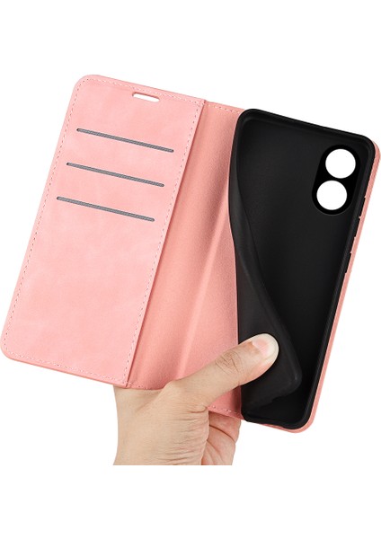 Oppo A38 4g Telefon Kılıfı Pu Deri Cüzdan Standı Düşmeye Karşı Cilt Dokunma Hissi Kapak-Pembe (Yurt Dışından) fırsatları