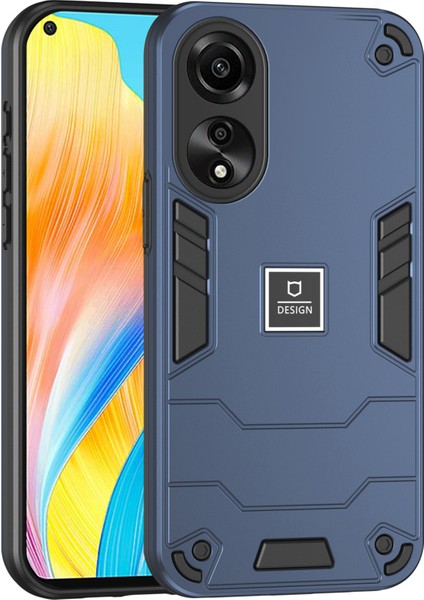 Oppo A78 4g Kılıf Koruyucu Pc+Tpu Çift Katmanlı Hibrit Telefon Kılıfı-Lacivert (Yurt Dışından)