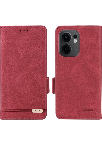 Oppo RENO13 F 5g Kılıf Deri Cüzdan Kapaklı Telefon Kılıfı Donanım Dekorlu-Gül (Yurt Dışından)