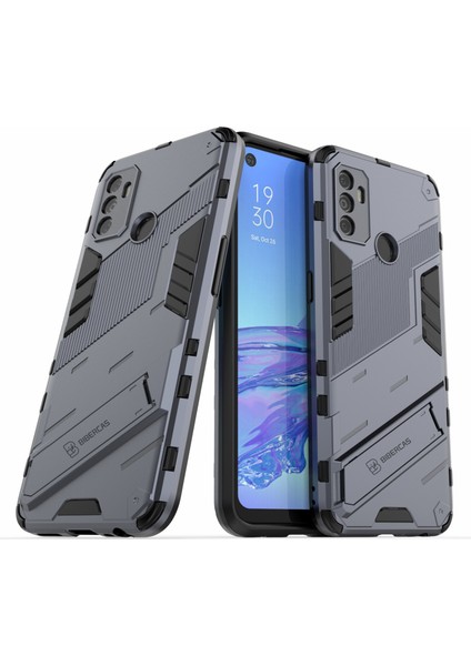 Oppo A53 4g-Gri Için Kickstandlı Darbeye Dayanıklı Pc+Tpu Hibrit Telefon Kılıfı (Yurt Dışından) fiyatları