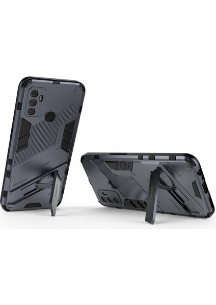 Oppo A53 4g-Gri Için Kickstandlı Darbeye Dayanıklı Pc+Tpu Hibrit Telefon Kılıfı (Yurt Dışından) modelleri