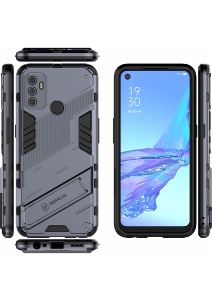 Oppo A53 4g-Gri Için Kickstandlı Darbeye Dayanıklı Pc+Tpu Hibrit Telefon Kılıfı (Yurt Dışından) fırsatları