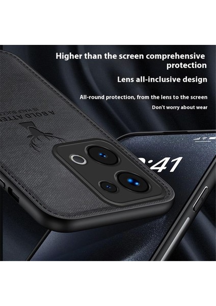 Oppo RENO13 5g(Global)Kılıf Geyik Desenli Kumaş Doku Pu Deri Hibrit Telefon Kılıfı-Gri (Yurt Dışından) fiyatları