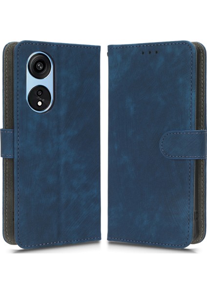 Oppo Reno8 T 5g/a1 Pro 5g Rfıd Engelleme Cüzdan Kılıfı Çizilmez Stand Deri Telefon Kılıfı-Mavi (Yurt Dışından)