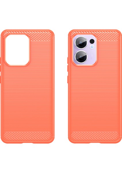 Oppo RENO13 F 5g Kılıf Koruyucu Telefon Kapağı Karbon Fiber Doku Fırçalanmış-Kırmızı (Yurt Dışından) modelleri