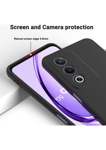 Oppo A80 5g Kılıf Sıvı Silikon Çizilmez Telefon Kılıfı El Kayışı Ile-Siyah (Yurt Dışından) modelleri