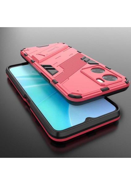 Oppo A57 4G/A57S 4g Combo Pc+Tpu Arka Kılıf Eller Serbest Destekli Şok Emici Kılıf-Gül (Yurt Dışından) fırsatları