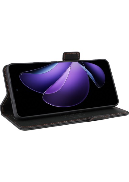 Oppo RENO13 F 5g Kılıf Deri Cüzdan Kapaklı Telefon Kılıfı Donanım Dekorlu-Siyah (Yurt Dışından) fırsatları