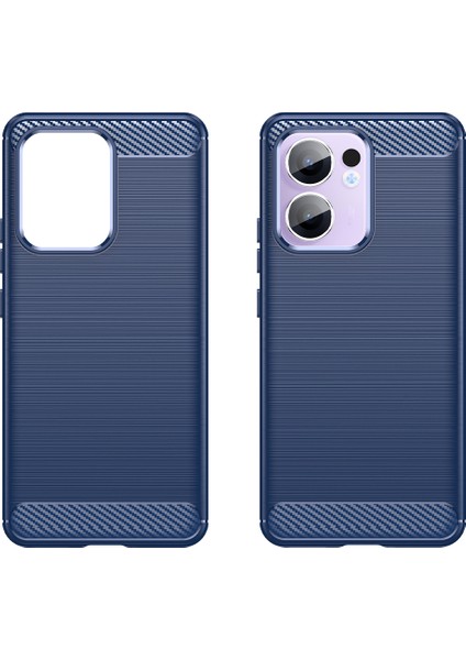 Oppo RENO13 F 5g Kılıf Koruyucu Telefon Kapağı Karbon Fiber Doku Fırçalanmış-Mavi (Yurt Dışından) modelleri