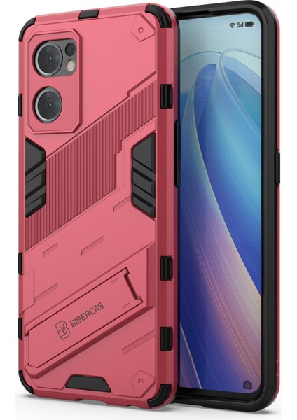 Oppo Reno7 5g (Global)/find X5 Lite Darbeye Dayanıklı Telefon Kılıfı, Destek Ayağı Çift Katmanlı Tasarım Yumuşak Tpu Sert Pc Telefon Arka Kapağı-Gül (Yurt Dışından)