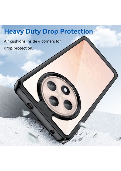 Oppo RENO12 F 5G/RENO12 F 4g Darbeye Dayanıklı Kılıf Tpu+Akrilik Koruyucu Şeffaf Telefon Kılıfı-Siyah (Yurt Dışından) indirimleri