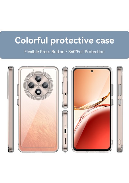 Oppo RENO12 F 5G/RENO12 F 4g Darbeye Dayanıklı Kılıf Tpu+Akrilik Koruyucu Şeffaf Telefon Kılıfı-Şeffaf (Yurt Dışından) modelleri