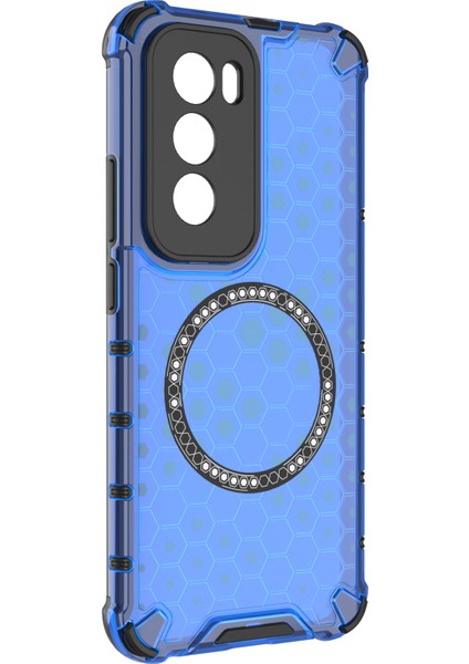 Oppo RENO12 Pro 5g (Küresel) Manyetik Kılıf Petek Doku Çift Katmanlı Tpu+Pc Telefon Kılıfı-Mavi (Yurt Dışından) fiyatları