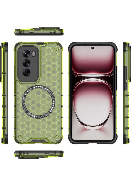 Oppo RENO12 Pro 5g (Küresel) Manyetik Kılıf Petek Doku Çift Katmanlı Tpu+Pc Telefon Kılıfı-Yeşil (Yurt Dışından) indirimleri