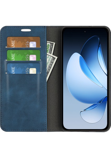 Oppo RENO13 Pro 5g Kılıf Cilt Dokunmatik Deri Cüzdan Telefon Kılıfı-Mavi (Yurt Dışından) modelleri
