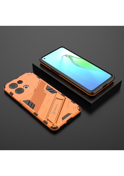 Oppo Reno8 Pro 5g (Küresel Sürüm)/reno8 Pro+ (Çin) 5g Tpu+Pc Cep Telefonu Kılıfı Kickstand Kapağı-Turuncu (Yurt Dışından) indirimleri