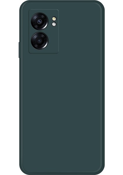 Oppo A57(2022)5G/A77 5g Darbeye Dayanıklı Ka Tpu Telefon Kılıfı Mikrofiber Astarlı Düz ​​kenar Cep Telefonu Arka Kapağı-Siyahımsı Yeşil (Yurt Dışından)