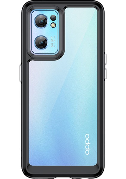 Oppo Find X5 Lite/reno7 5g (Global) Koruyucu Kılıf, Tpu + Akrilik Hibrit Kılıf Bağımsız Düğmeler Telefon Kabuğu-Siyah (Yurt Dışından)