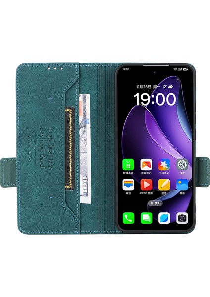 Oppo RENO13 Pro 5g Kılıf Deri Cüzdan Kapaklı Telefon Kılıfı Donanım Dekorlu-Mavi (Yurt Dışından) modelleri