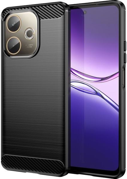 Oppo A5 Pro 4g(Global)/5g(Global)/a5 Energy 5g(China)Kılıf Koruyucu Telefon Kapağı Karbon Fiber Doku Fırçalanmış-Siyah (Yurt Dışından)