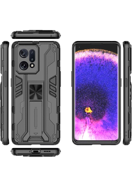 Oppo Find X5 Ağır Hizmet Tipi Sert Pc Yumuşak Tpu Sağlam Hibrit Koruyucu Kılıf Darbeye Dayanıklı Destekli Arka Kapak-Siyah (Yurt Dışından) indirimleri