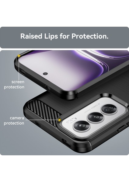 Oppo RENO12 Pro 5g (Global) Kılıf Karbon Fiber Doku Fırçalanmış Tpu Telefon Kılıfı-Siyah (Yurt Dışından) indirimleri