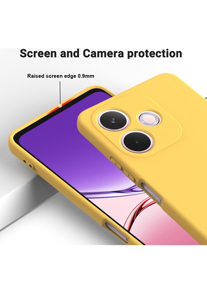 Oppo A5 Pro 4g(Global)/5g(Global)/a5 Energy 5g(China) Sıvı Silikon Kılıf Telefon Arka Kapağı El Kayışı Ile-Sarı (Yurt Dışından) fırsatları