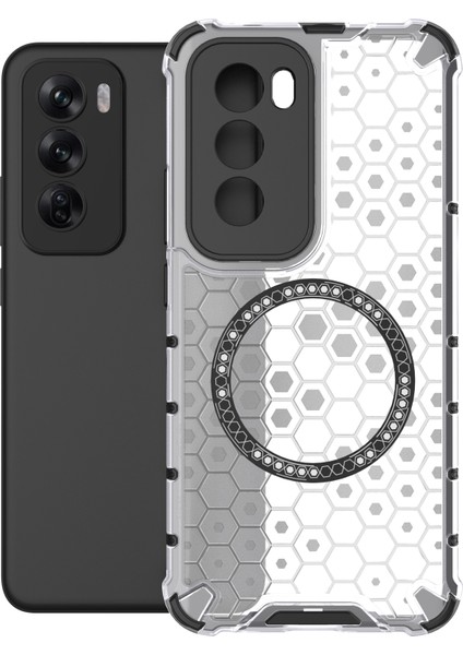 Oppo RENO12 Pro 5g (Küresel) Manyetik Kılıf Petek Dokulu Çift Katmanlı Tpu+Pc Telefon Kılıfı-Şeffaf (Yurt Dışından) fırsatları