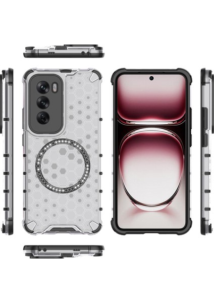 Oppo RENO12 Pro 5g (Küresel) Manyetik Kılıf Petek Dokulu Çift Katmanlı Tpu+Pc Telefon Kılıfı-Şeffaf (Yurt Dışından) indirimleri
