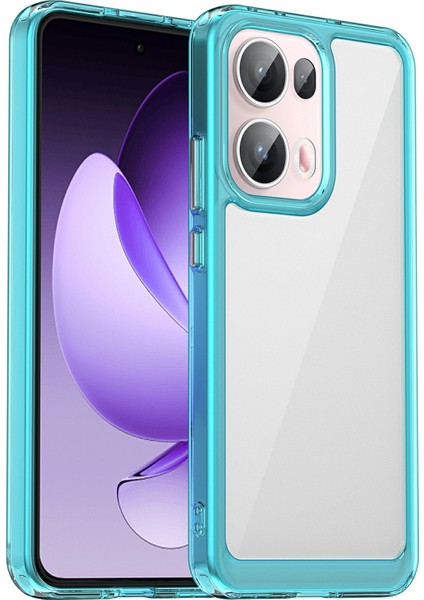 Oppo RENO13 Pro 5g Kılıf Tpu+Akrilik Koruyucu Şeffaf Telefon Kılıfı-Şeffaf Mavi (Yurt Dışından)