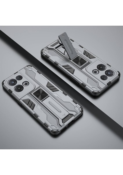 Oppo Reno8 Pro 5g (Küresel Sürüm)/reno8 Pro+ (Çin)5g Her Şey Dahil Koruma Sert Pc Yumuşak Tpu Sağlam Hibrit Kılıf Ağır Hizmet Tipi Kabuk Ayaklı-Gri (Yurt Dışından) indirimleri