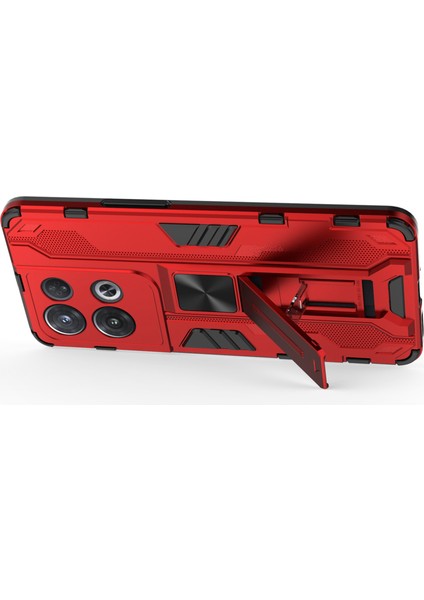 Oppo Reno8 Pro 5g (Küresel Sürüm)/reno8 Pro+ (Çin)5g Her Şey Dahil Koruma Sert Pc Yumuşak Tpu Sağlam Hibrit Kılıf Ağır Hizmet Tipi Kabuk Ayaklı-Kırmızı (Yurt Dışından) modelleri