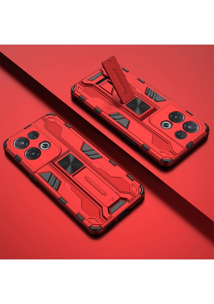 Oppo Reno8 Pro 5g (Küresel Sürüm)/reno8 Pro+ (Çin)5g Her Şey Dahil Koruma Sert Pc Yumuşak Tpu Sağlam Hibrit Kılıf Ağır Hizmet Tipi Kabuk Ayaklı-Kırmızı (Yurt Dışından) indirimleri