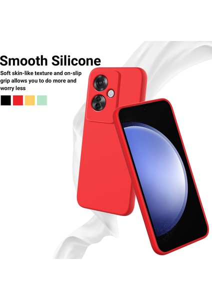 Oppo RENO11 F 5G/F25 Pro 5g Kılıf Sıvı Silikon Cep Telefonu Kılıfı Kayışlı-Kırmızı (Yurt Dışından) fırsatları