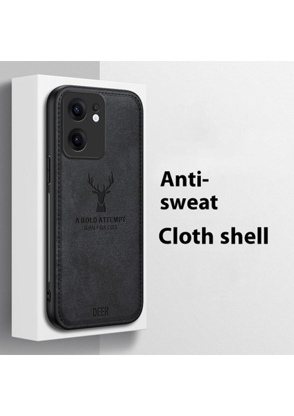 Oppo RENO13 F 5g Kılıf Geyik Desenli Kumaş Doku Pu+Pc+Tpu Telefon Kılıfı-Siyah (Yurt Dışından) modelleri