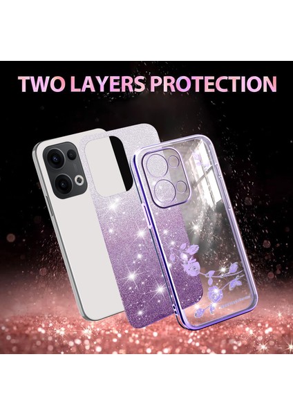 Kadem Oppo RENO13 5g (Küresel) Kılıf Çiçek Tpu Esnek Degrade Telefon Kılıfı-Mor (Yurt Dışından) fiyatları