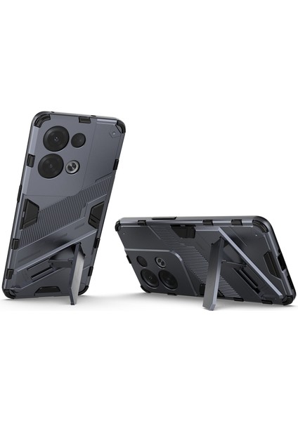 Oppo Reno8 Pro+(China)5g/reno8 Pro 5g(Global)Yumuşak Tpu Sert Pc Kılıfı Kickstand Arka Kapak-Gri (Yurt Dışından) modelleri