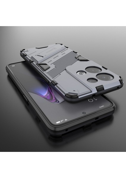 Oppo Reno8 Pro+(China)5g/reno8 Pro 5g(Global)Yumuşak Tpu Sert Pc Kılıfı Kickstand Arka Kapak-Gri (Yurt Dışından) fırsatları